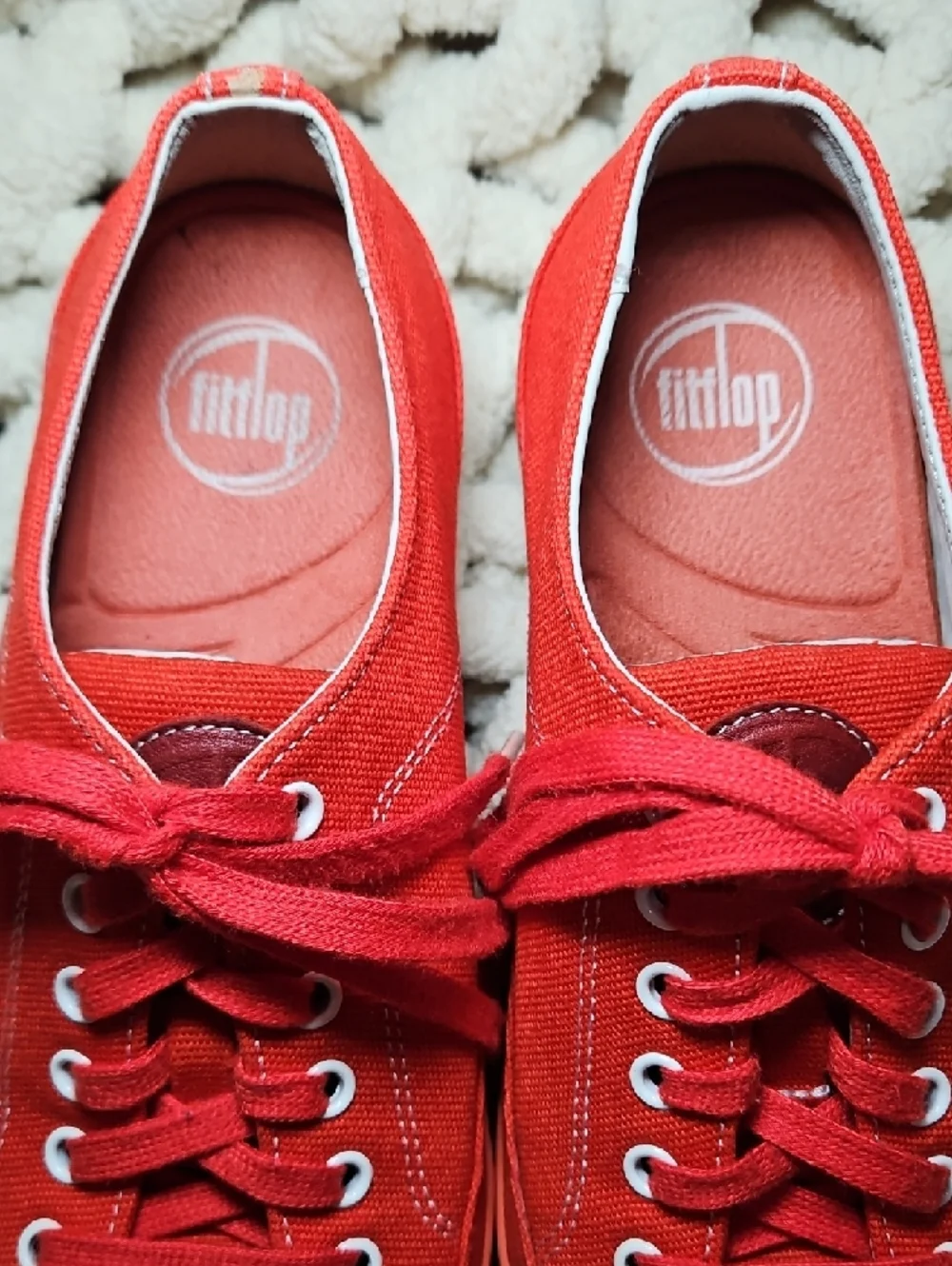 Fitflop Super T Flame Red Canvas Casual Sneaker